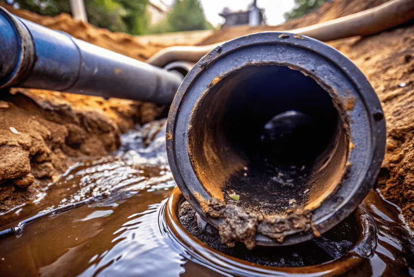 Leaking Septic Pipe in Need of Repair in Texas Hill Country