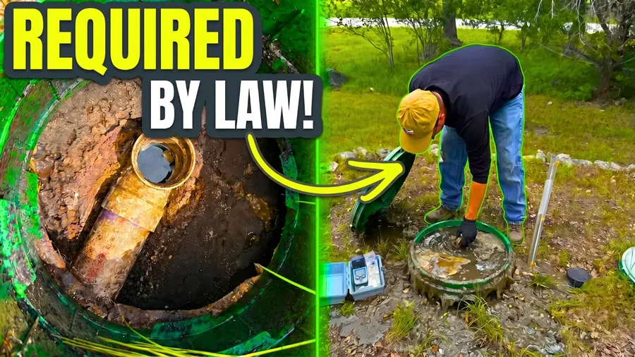 Aerobic septic system in a Texas yard